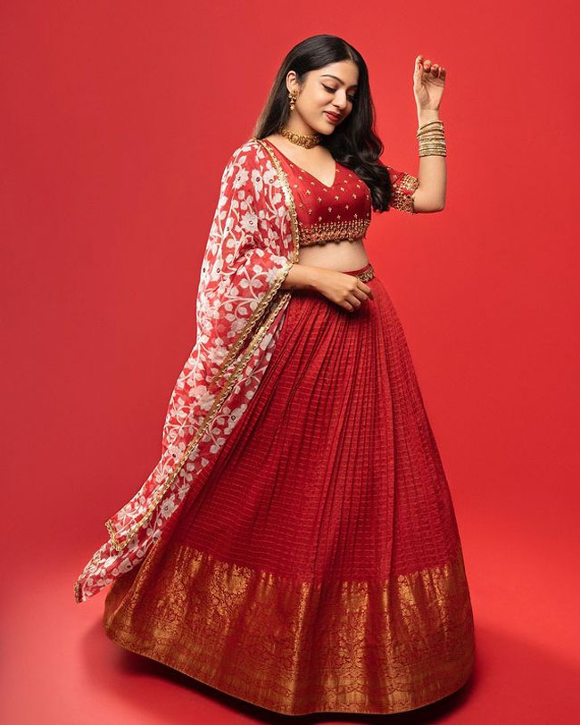 Adorable Pics Of Varsha Bollamma In Colorful Dress